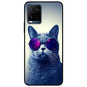 Ốp lưng dành cho Vivo Y21 - Vivo Y21s mẫu Mèo Đeo Kính Tím