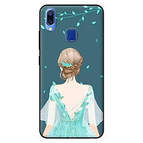 Ốp in cho Vivo Y95 Cô Gái Nền Xanh - Hàng chính hãng
