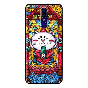 Ốp in cho Oppo F11 Mèo May Mắn Trắng - Hàng chính hãng