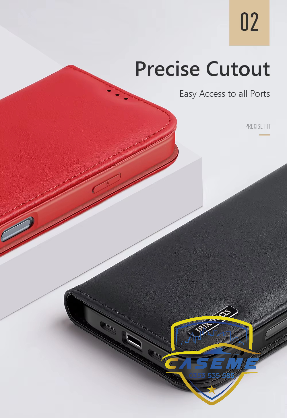 Bao da dạng ví dành cho iPhone 16 Pro Max, iPhone 16 Pro, iPhone 16 Plus, iPhone 16 hiệu Dux Ducis Hivo bảo vệ camera, có ví cải thẻ, chân dựng, chống sốc cao cấp - Hàng chính hãng.