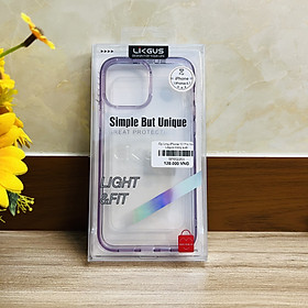 Ốp lưng dành cho iPhone 13 Pro Max Likgus trong viền màu tím- Hàng chính hãng