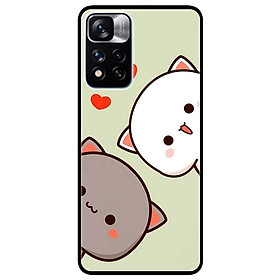 Ốp lưng dành cho Xiaomi Redmi Note 11 Pro 5G ( Bản Nội Địa ) - Hai Chú Mèo Trái Tim Đỏ