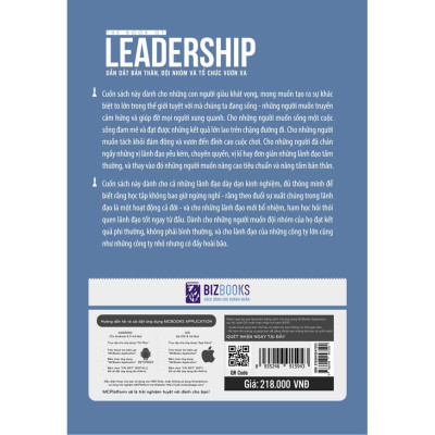 Sách Dẫn dắt bản thân, đội nhóm và tổ chức vươn xa - The book of leadership - MC