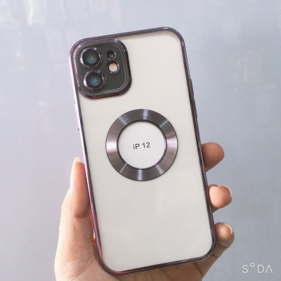 Ốp lưng dành cho iPhone 11 Pro, 11, 11 Pro Max, 12 Pro, 12, 12 Pro Max, 13 Pro, 13 Pro Max, Xs Max, Xs, 14, 14 Plus, 14 Pro , 14 Pro Max  viền màu hở logo Táo sang trọng - Hàng chính hãng