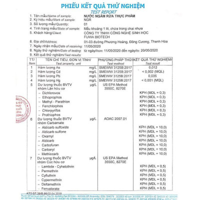 [ Nước ngâm rửa thực phẩm Fuwa3e 3.8L enzym 100%] loại bỏ chất độc khử mùi tanh thịt cá giữ độ tươi