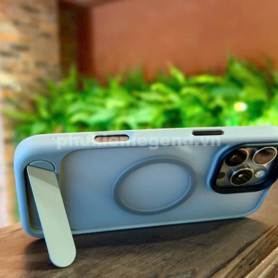 Ốp lưng cho iPhone 16 Pro hiệu Likgus VALOR hỗ trợ sạc từ , lưng nhám viền màu có giá đỡ kim loại , chống sốc chống va dập thời trang cao cấp - Hàng chính hãng