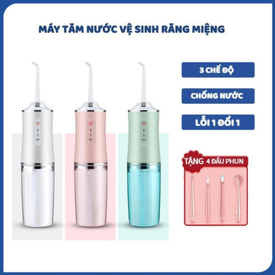 Tăm nước, Máy Tăm Nước Cầm Tay,Tăm Nước Vệ Sinh Răng Miệng Oral irrigator - Sạc USB, Chống Nước, Công nghệ Châu Âu