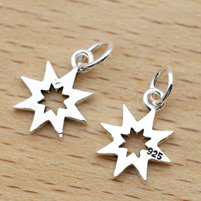 Combo 4 cái charm bạc hình sao 8 cánh treo - Ngọc Quý Gemstones
