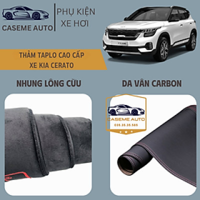 [KIA CERATO] Thảm Taplo 3 Lớp Dành Cho Xe KIA CERATO, Nhung Lông Cừu Và Da Vân Carbon Cao Cấp - Hàng Chính Hãng