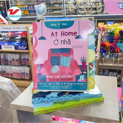 Sách Tương Tác Song Ngữ Việt Anh - Slide And See At Home - Ở Nhà - Tân Việt Books