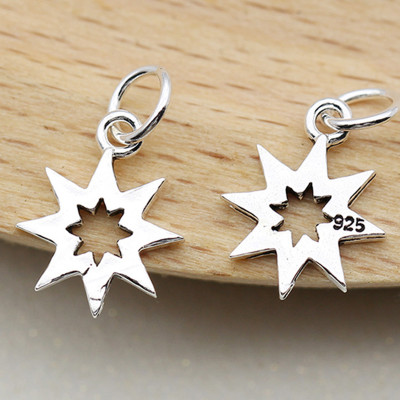 Combo 4 cái charm bạc hình sao 8 cánh treo - Ngọc Quý Gemstones