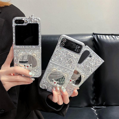 Ốp Lưng Cho Samsung Galaxy Z FLIp 7 / Z Flip 6 / Z Flip 5  Kim Tuyến Có Gương Soi - BUM STORE GALAXY CASE