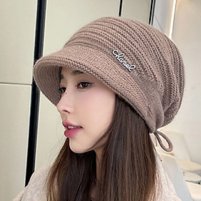 Mũ Nón len nữ nam beret lưỡi trai 2 lớp dệp kim thời trang Hàn Quốc DN19122503