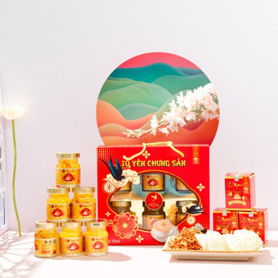 [Hộp 6 Lọ] Nước Yến Sào Chưng Đông Trùng Hạ Thảo Nhân Việt 30% Yến 70ml/Hũ