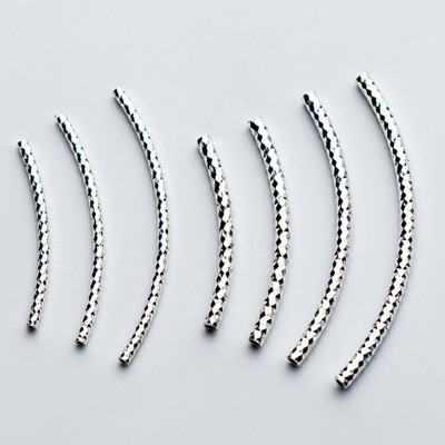 Combo 4 cái charm bạc ống xoắn họa tiết xỏ ngang - Ngọc Quý Gemstones