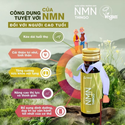 1 Hộp NMN Thingo - Nước uống trường sinh - Khoẻ, trẻ, đẹp, hộp 10 chai - Gian hàng chính hãng