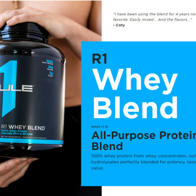Sữa tăng cơ Rule 1 Whey Blend 64-69 servings - 2.2kg tặng Rule 1 Shaker