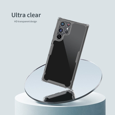 Ốp lưng Chống Ố Cho Samsung Galaxy S23 Ultra chính hãng Nillkin Nature TPU Pro Case Viền dẻo chống sốc, Lưng bằng MEKA không ố màu - hàng chính hãng