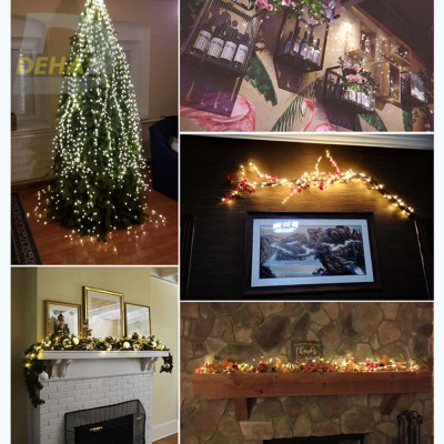 Dây đèn led đom đóm trang trí đầu cắm USB 8 chế độ đứng yên, nhấp nháy chia nhánh 20/30 mét 10 mét mỗi nhánh Vàng nắng, nhiều màu, điều khiển từ xa dây bóng đèn fairy light cao cấp, tinh tế decor phòng, quấn cây chống nước ngoài trời