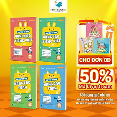 Sách - Combo Bài Tập Bổ Trợ Nâng Cao Toán và Tiếng Việt Lớp 5 (Tập 1 + tập 2) - TKBooks