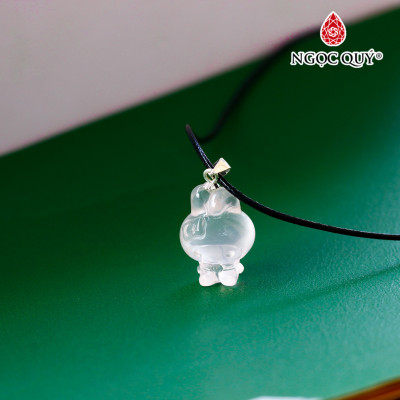 Mặt dây chuyền hình thỏ pha lê hồng cao cấp - Ngọc Quý Gemstones