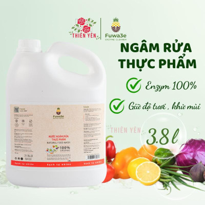 [ Nước ngâm rửa thực phẩm Fuwa3e 3.8L enzym 100%] loại bỏ chất độc khử mùi tanh thịt cá giữ độ tươi