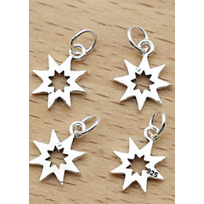 Combo 4 cái charm bạc hình sao 8 cánh treo - Ngọc Quý Gemstones