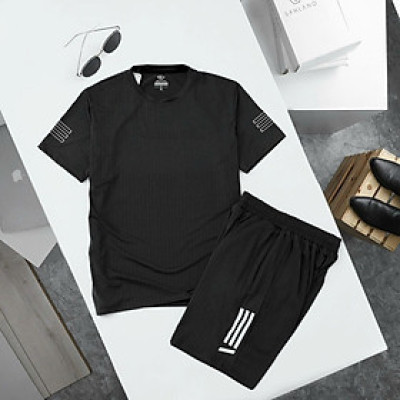 Bộ đồ thể thao nam phối sọc, set đồ nam cộc tay mặc nhà chất thun thoáng mát có 4 màu Cực Chất