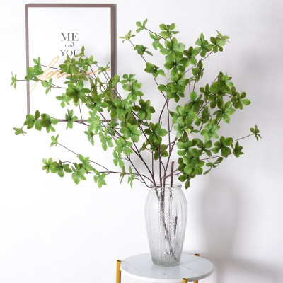 Cành thạch nam nhật bản giả - 1 cành 5 nhánh - một lá 6 cánh đường kính 7cm - dài 105cm - Cây giả, hoa lụa Decor trang trí nhà cửa
