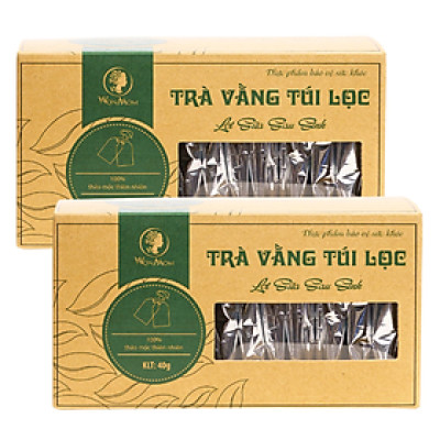 Combo 2 Hộp Trà Vằng Túi Lọc Lợi Sữa Cho Mẹ, Giảm Mỡ Bụng Sau Sinh Wonmom ( 20 Túi/Hộp )