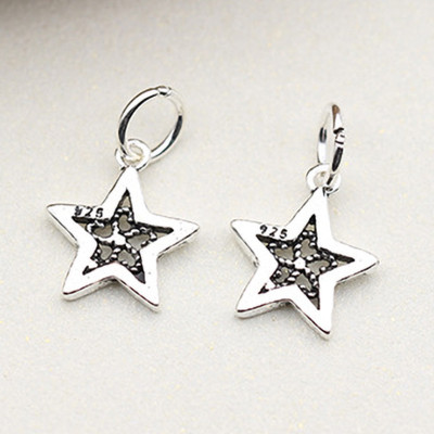 Combo 4 cái charm bạc hình sao 5 cánh treo - Ngọc Quý Gemstones