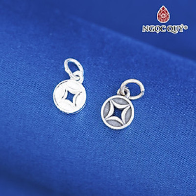 Charm bạc đồng xu treo - Ngọc Quý Gemstones