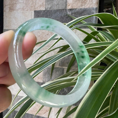 Vòng Tay Nữ Bản Hẹ Đá Mã Não DuLong Trắng Trong Xanh Rong Biển Nhẹ Bóng Đẹp Ni 54mm Cao 12mm Dầy 7mm Món quà tặng Nữ 50kg - 55kg đeo tay xinh rẻ đẹp ý nghĩa ạ