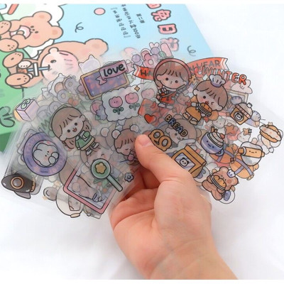 Combo 100 Tấm Sicker Nhãn Dán Dễ Thương GroFa - Hàng chính hãng 