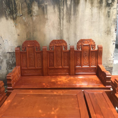 Bàn Ghế Âu Á Tay Voi Đặc Gỗ Gõ Đỏ