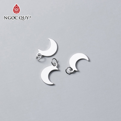 Combo 6 cái charm bạc trắng hình ông trăng treo - Ngọc Quý Gemstones