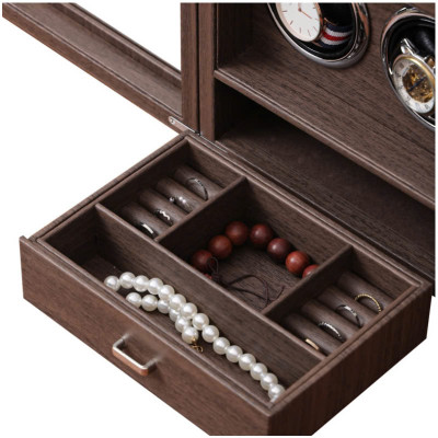 [BH 2 năm động cơ] Hộp Xoay 2 đồng hồ + Ngăn đựng trang sức Saike