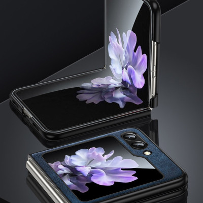 Ốp lưng da cho Samsung Galaxy Z Flip 5 hiệu SULADA viền mềm chống sốc cao cấp - Hàng chính hãng.