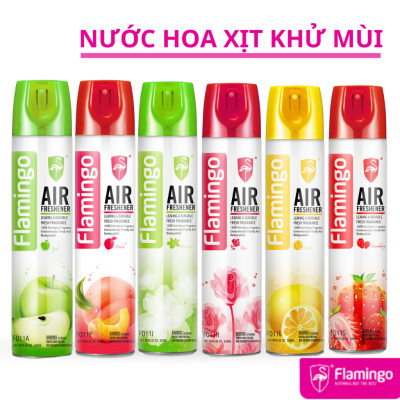 Chai xịt thơm khử mùi nội thất ô tô, phòng gia đình với 6 mùi hương Flamingo F011 - 330ml -Hàng chính hãng
