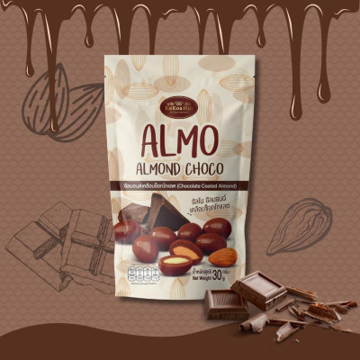 Sô Cô La Hạnh Nhân ALMO – Giòn Ngon, Thơm Lừng – Gói 30g [Hàng Thái Lan]