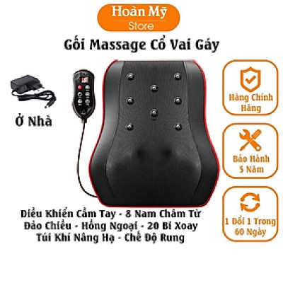 Gối Massage Cổ Vai Gáy Hồng Ngoại Đa Năng 20 Bi Cao Cấp, Bảo Hành 12 Tháng