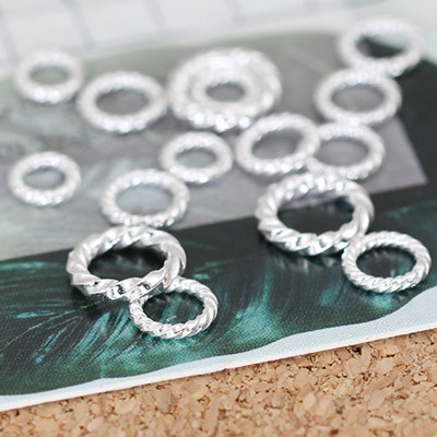 Combo charm bạc khoen tròn dạng xoắn - Ngọc Quý Gemstones