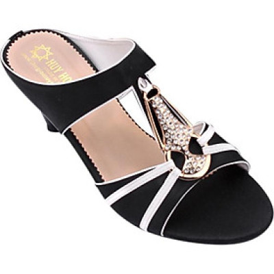 Dép Nữ Cao Gót Huy Hoàng HT7047 - Đen