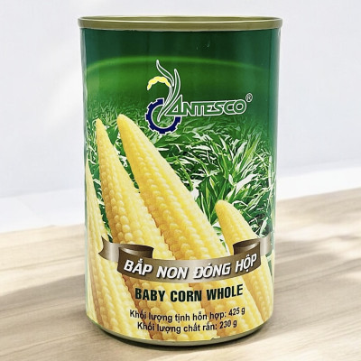 Combo 3 hộp Bắp non đóng hộp (3 hộp x 425gr) - Bắp đóng lon - Thương hiệu Antesco