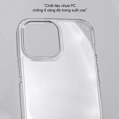 Ốp lưng giảm sốc chống va đập chống ố vàng cho iPhone 14 Pro Max / 14 Pro / 14 Plus / iP 14 hiệu X-level ICE Crystal trang bị đệm khí ẩn bốn góc, Mặt lưng PC chống ố vàng - Hàng chính hãng