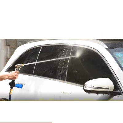 Bộ dây vòi xịt nước rửa xe, tưới cây . tăng áp 3 lần, loại 15m 206701-2 đầu đồng,cút,nối vàng+ tặng đai
