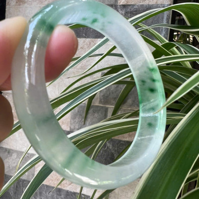 Vòng Tay Nữ Bản Hẹ Đá Mã Não DuLong Trắng Trong Xanh Rong Biển Nhẹ Bóng Đẹp Ni 54mm Cao 12mm Dầy 7mm Món quà tặng Nữ 50kg - 55kg đeo tay xinh rẻ đẹp ý nghĩa ạ