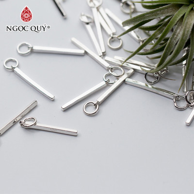 Combo 2 cái charm bạc thanh dài treo - Ngọc Quý Gemstones