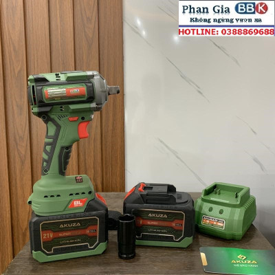 Máy Siết Bulong AKUZA B550 PRO2 21V - 2 Pin 15 Cell Không chổi than - Máy bắn ốc cao cấp - Bảo hành chính hãng
