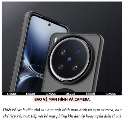 Ốp lưng nhám sạc nam châm từ tính magnetic cho Vivo X200 Pro / Vivo X200 Ultra hiệu Likgus TUAN MAG - Viền TPU đệm khí chống sốc, Viền nhô cao – Bảo vệ camera & màn hình, Chống bám vân tay - Hàng nhập khẩu